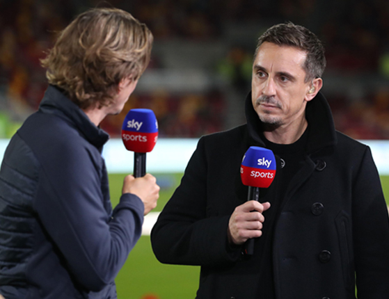 Gary Neville on the punditry team at Sky Sports
